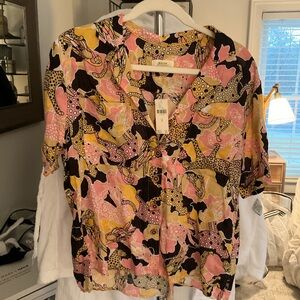MAEVE Colorful Abstract Blouse
